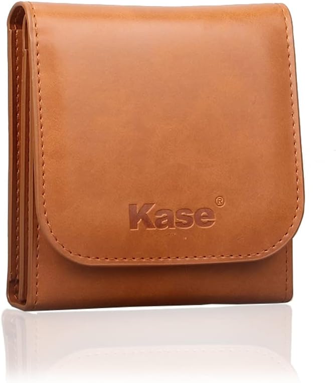 Kase 3 Pocket PU Leather Foldable Camera Circular Lens Filter Wallet Carry Case Bag Pouch for 25mm-82mm Round Filters - Image 1